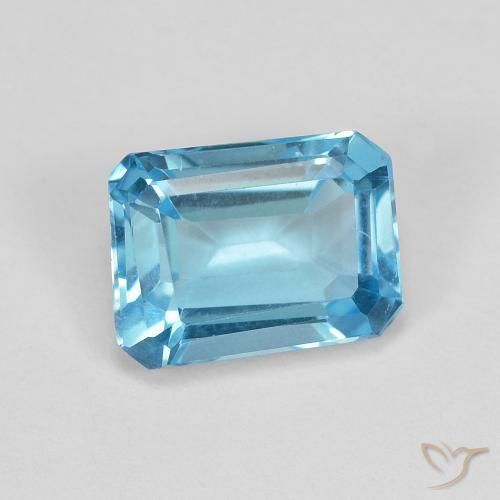 9,17 ctw natürlicher Swiss Blue Topas, Oktagonschliff, VVS