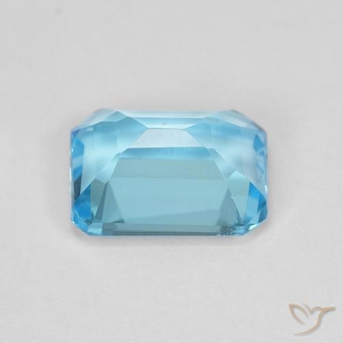 9,17 ctw natürlicher Swiss Blue Topas, Oktagonschliff, VVS