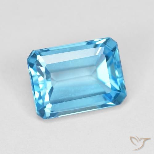 2.16ct Natürlicher Swiss Blue Topas, Smaragdschliff, VVS
