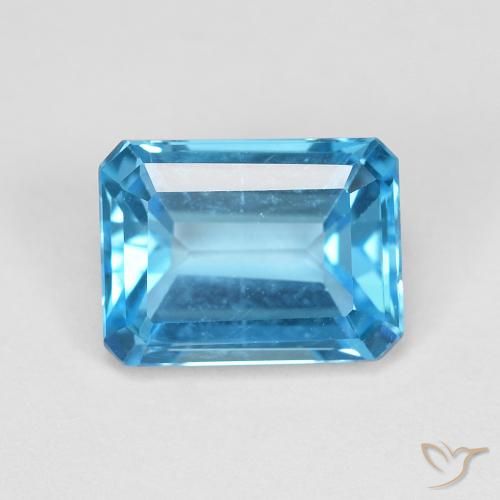 9,17 ctw natürlicher Swiss Blue Topas, Oktagonschliff, VVS