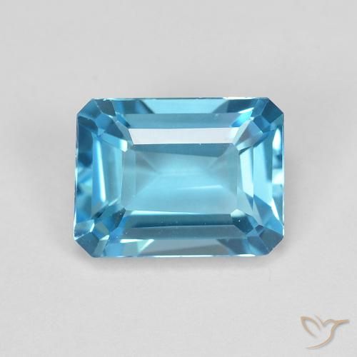 2.06ct Natürlicher Swiss Blue Topas, Smaragdschliff, VVS