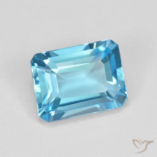 9,17 ctw natürlicher Swiss Blue Topas, Oktagonschliff, VVS