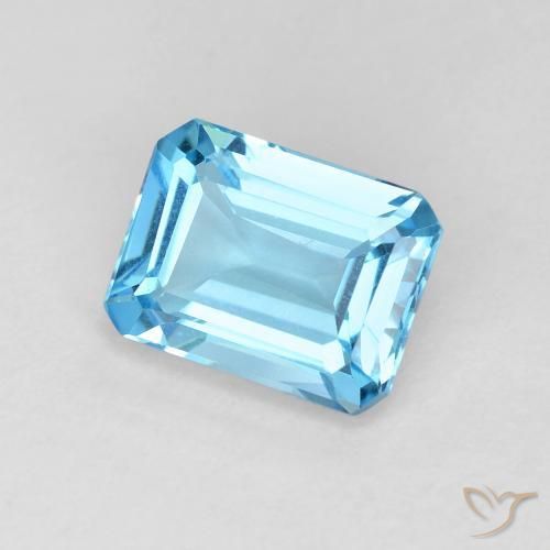 9,17 ctw natürlicher Swiss Blue Topas, Oktagonschliff, VVS