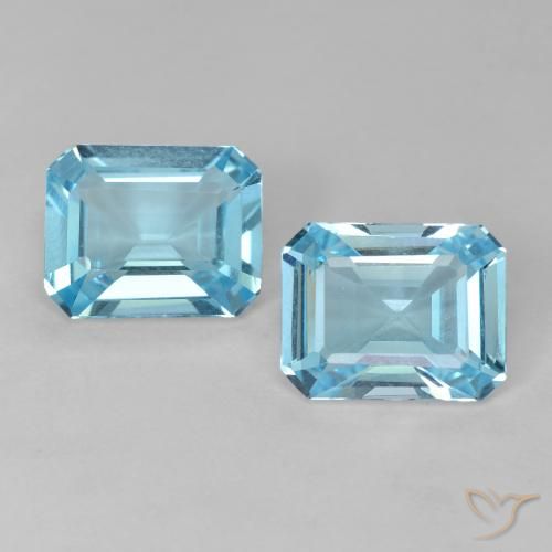4.26ctw Natürlicher Swiss Blue Topas, Smaragdschliff, VS