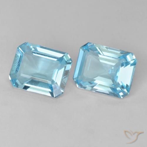 4.26 ct natürliche Swiss Blue Topas-Edelsteine, Oktagonschliff, VS
