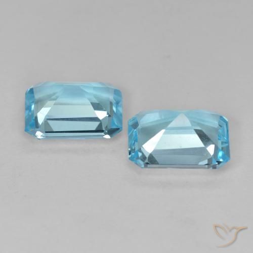 4.26 ct natürliche Swiss Blue Topas-Edelsteine, Oktagonschliff, VS