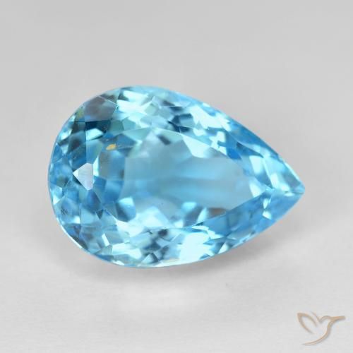 9,17 ctw natürlicher Swiss Blue Topas, Birnenform, VVS