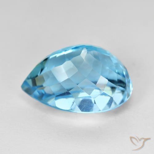 9,17 ctw natürlicher Swiss Blue Topas, Birnenform, VVS