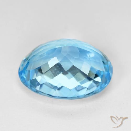 9,17 ctw natürlicher Swiss Blue Topas, Oval, VVS