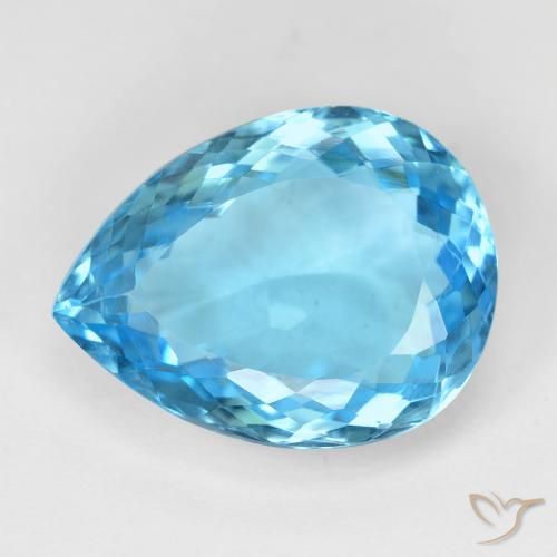16.13ct Natürlicher Swiss Blue Topas, Birnenform, VVS