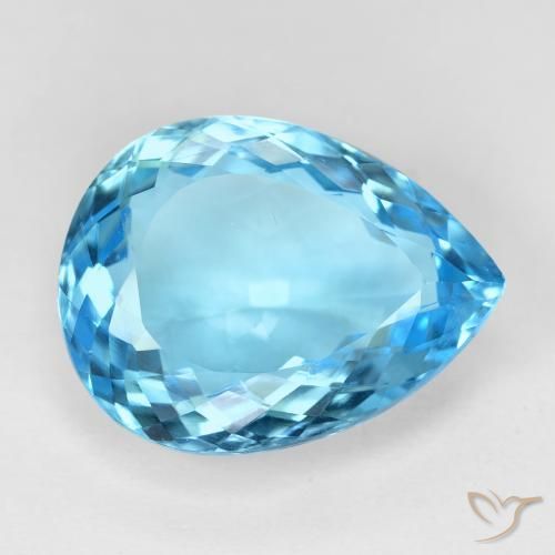 9,17 ctw natürlicher Swiss Blue Topas, Birnenform, VVS