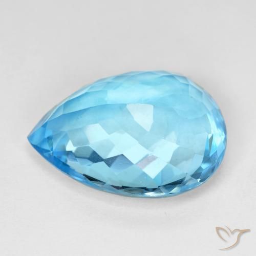 9,17 ctw natürlicher Swiss Blue Topas, Birnenform, VVS