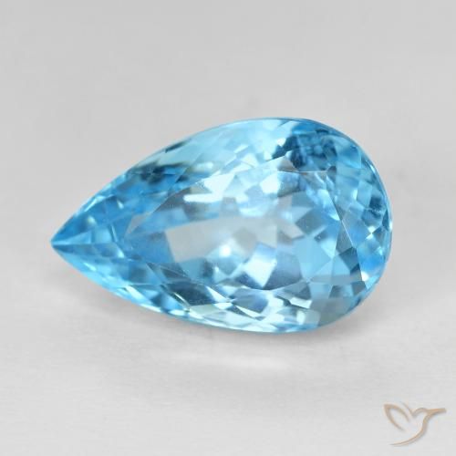 9.52ct Natürlicher Swiss Blue Topas, Birnenform, VVS-VS
