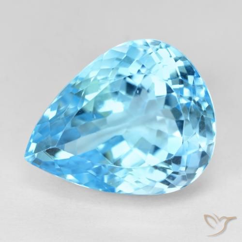 20.97ct Natürlicher Swiss Blue Topas, Birnenform, VVS