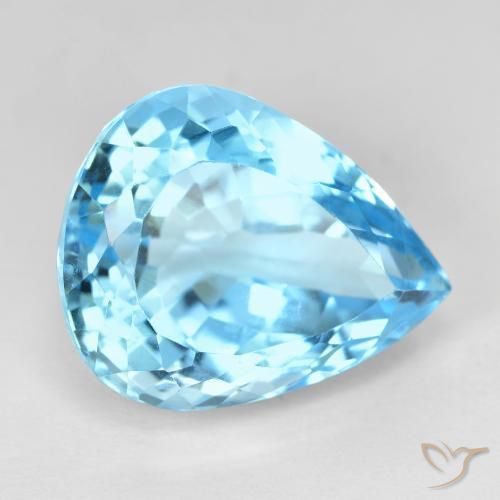 9,17 ctw natürlicher Swiss Blue Topas, Birnenform, VVS