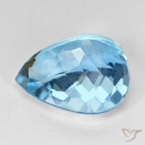9,17 ctw natürlicher Swiss Blue Topas, Birnenform, VVS