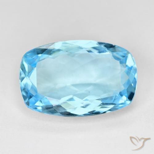 10.74ct Natürlicher Swiss Blue Topas, Kissen, VVS