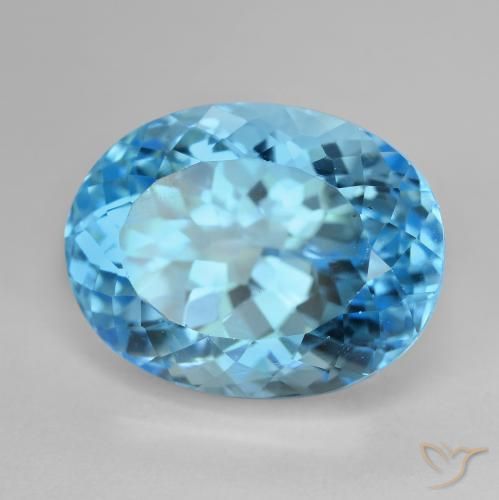 9,17 ctw natürlicher Swiss Blue Topas, Oval, VVS-VS