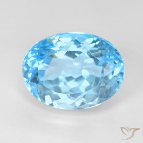 12.83ct Natürlicher Swiss Blue Topas, Oval, VS