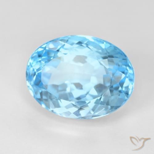 9,17 ctw natürlicher Swiss Blue Topas, Oval, VS