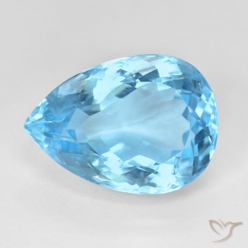 15.36ct Natürlicher Swiss Blue Topas, Birnenform, VS