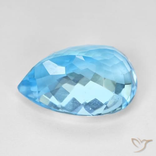 9,17 ctw natürlicher Swiss Blue Topas, Birnenform, VS