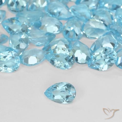 0.55ct Natürlicher Swiss Blue Topas, Birnenform, VVS-VS