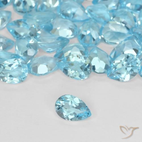 9,17 ctw natürlicher Swiss Blue Topas, Birnenform, VVS-VS