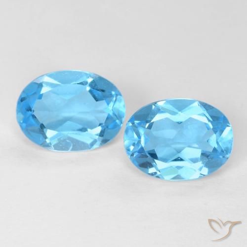 3.00ctw Natürlicher Swiss Blue Topas, Oval, VS
