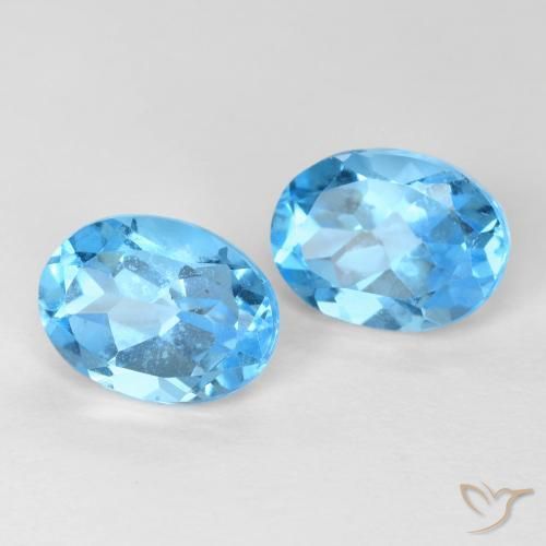 3.48 ct natürliche Swiss Blue Topas-Edelsteine, Oval, VVS-VS