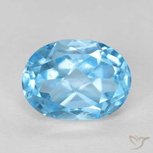 1.72ct Natürlicher Swiss Blue Topas, Oval, VVS-VS