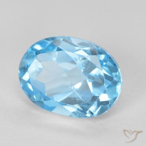 1,72 ctw natürlicher blauer Topas, Oval Schliff, VVS-VS