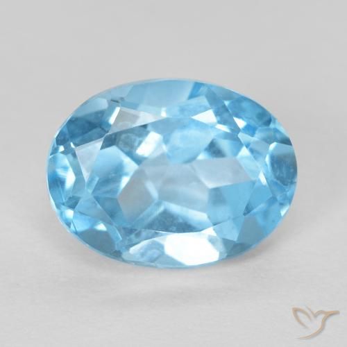 1.68ct Natürlicher Swiss Blue Topas, Oval, VVS-VS