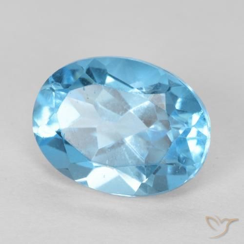 9,17 ctw natürlicher Swiss Blue Topas, Oval, VS
