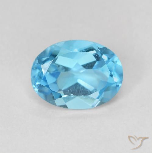 1.68ct Natürlicher Swiss Blue Topas, Oval, VS