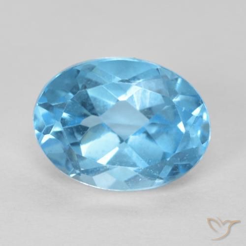 1.65ct Natürlicher Swiss Blue Topas, Oval, VS