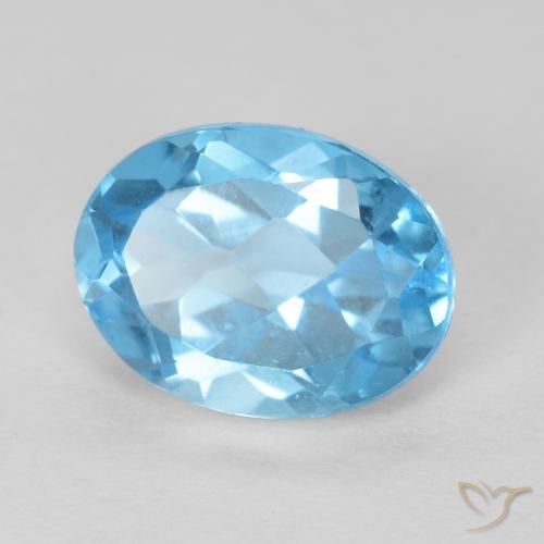 9,17 ctw natürlicher Swiss Blue Topas, Oval, VS