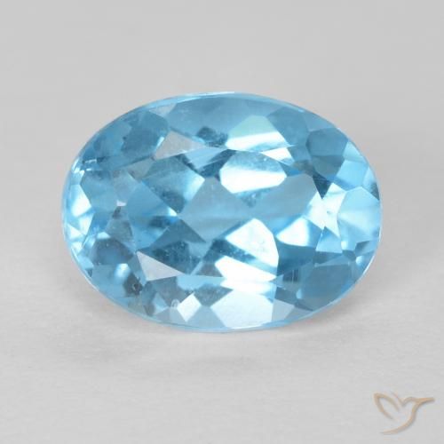 1.61ct Natürlicher Swiss Blue Topas, Oval, VS
