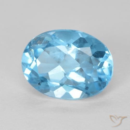 9,17 ctw natürlicher Swiss Blue Topas, Oval, VS
