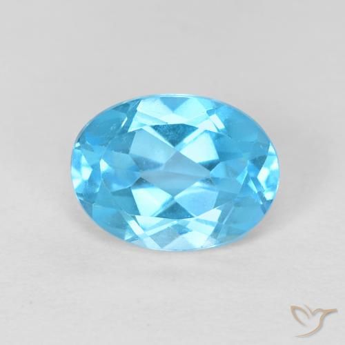 1.66ct Natürlicher Swiss Blue Topas, Oval, VVS