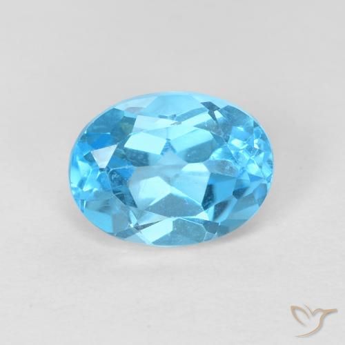 1.77ct Natürlicher Swiss Blue Topas, Oval, VVS-VS