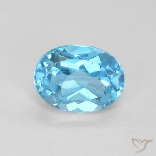 1.72ct Natürlicher Swiss Blue Topas, Oval, VS