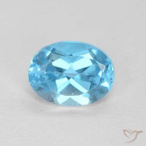 1.72ct Natürlicher Swiss Blue Topas, Oval, VS