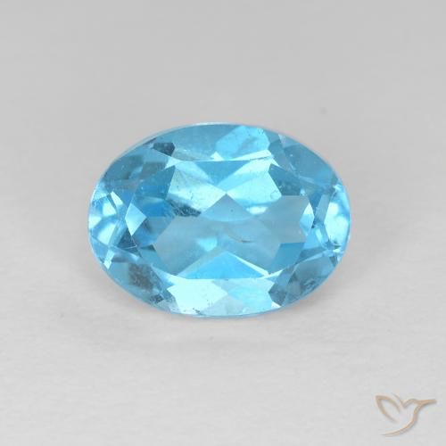1.65ct Natürlicher Swiss Blue Topas, Oval, VS