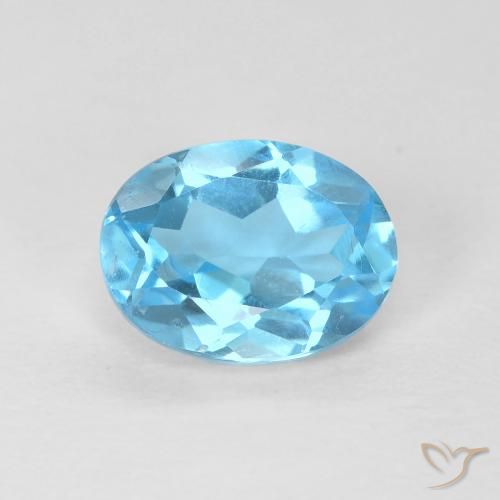 1.66ct Natürlicher Swiss Blue Topas, Oval, VS
