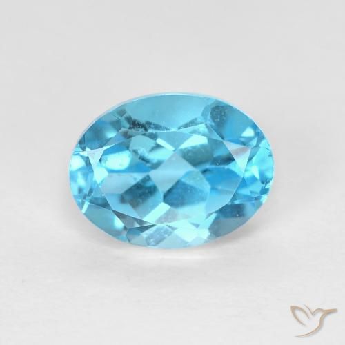 1.78ct Natürlicher Swiss Blue Topas, Oval, VVS