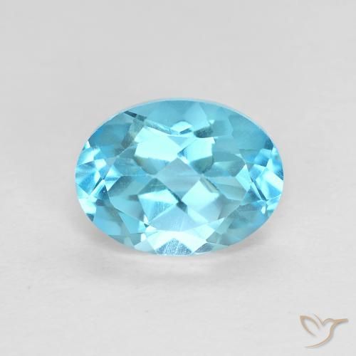 1.69ct Natürlicher Swiss Blue Topas, Oval, VVS-VS