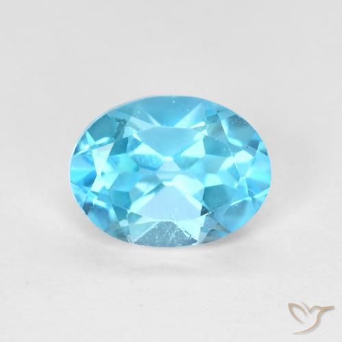 1.66ct Natürlicher Swiss Blue Topas, Oval, VVS-VS