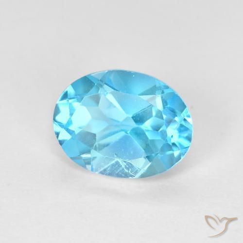 9,17 ctw natürlicher Swiss Blue Topas, Oval, VVS-VS
