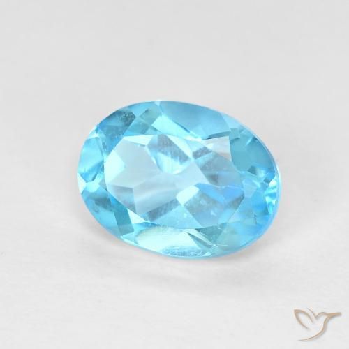 9,17 ctw natürlicher Swiss Blue Topas, Oval, VVS-VS